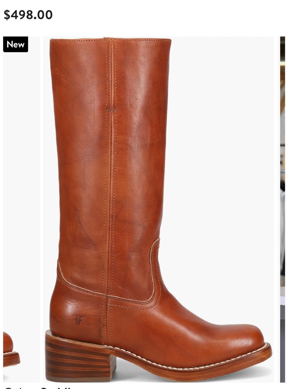 Frye Knee High Campus Boots in Saddle - Picture 2 of 5